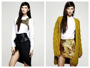 H&M look autunno inverno 2012 2013 pelle paillettes applicazioni oro