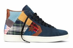 converse e stussy first string sneaker alta effetto patchwork