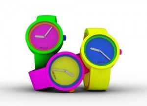 orologi o clock by fullspot cinturino in silicone colori neon quadrante intercambiabile