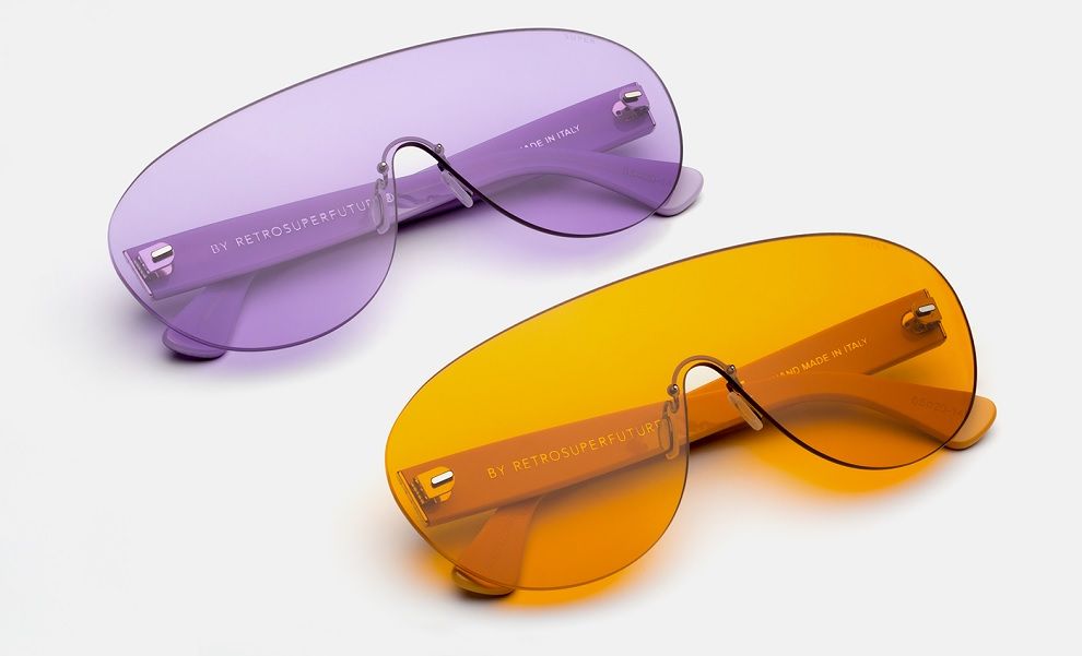 occhiali da sole a mascherina colorati retrosuperfuture super sunglasses