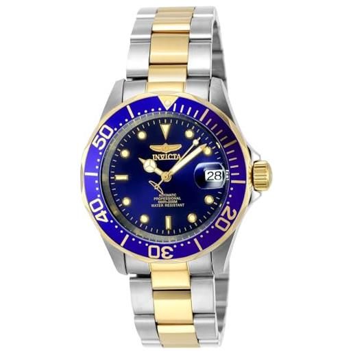 Invicta pro diver - orologio da uomo in acciaio inossidabile con movimento automatico - 40 mm, bicolore / blu