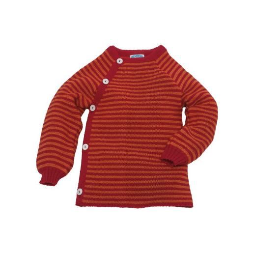 Reiff pullover baby in lana merino - col. Righe rosso/arancio
