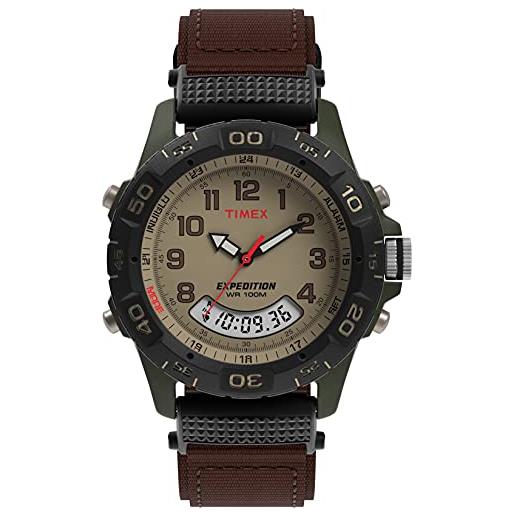 Timex t45181su orologio analogico digitale da polso da uomo, marrone