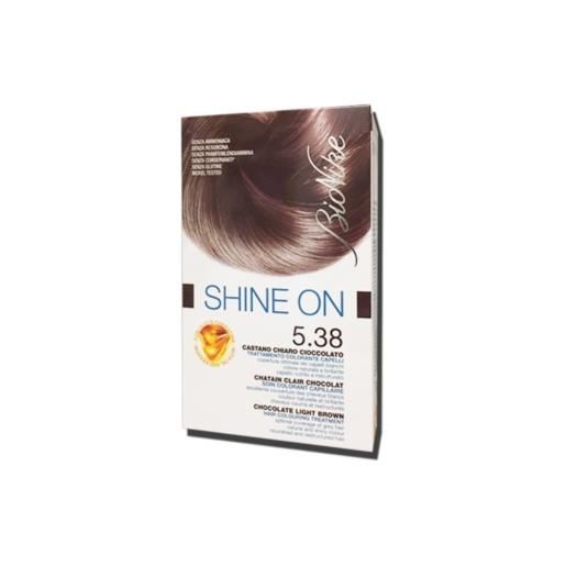 BioNike linea shine on tintura per capelli cute sensibile 5.38 castano cioc chia