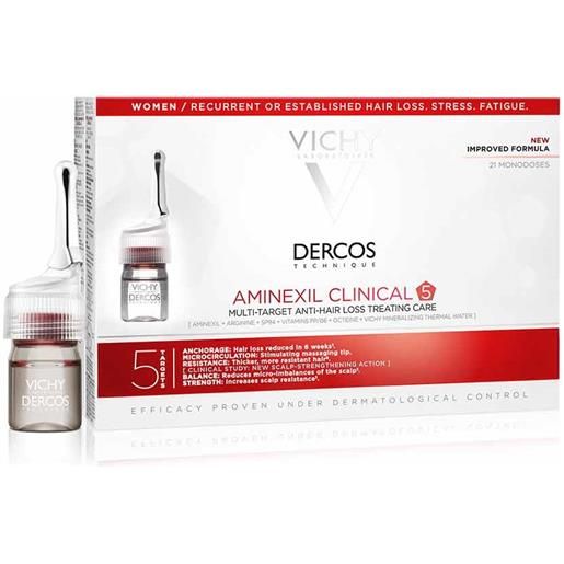 Vichy Dercos technique - aminexil intensive 5 fiale anticaduta donna, 21 fiale