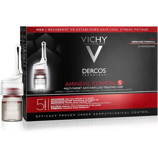 Vichy Dercos - aminexil trattamento anticaduta uomo, 21 fiale x 6ml