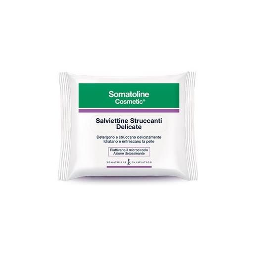 Somatoline cosmetic linea detergenza viso 20 salviettine struccanti delicate