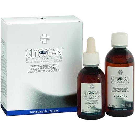 VIVIPHARMA s.a. glycosan plus bio-complex trattamento urto shampoo 150ml + lozione anticaduta 100ml