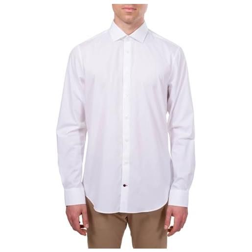 Tommy Hilfiger core stretch poplin slim shirt, camicia formale, uomo, 45, bianco (100)