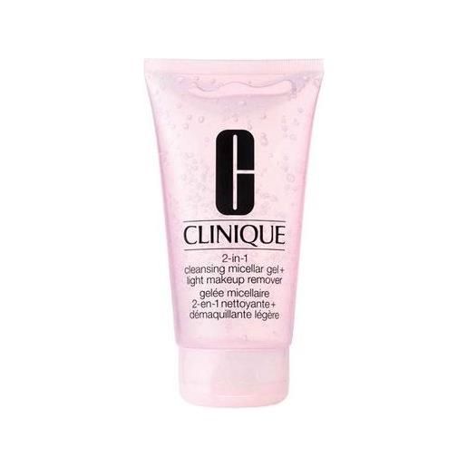 Clinique 2 in 1 cleasing micellar gel + light makeup remover, 150 ml - gel micellare struccante leggero