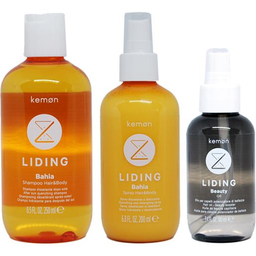 Kemon liding bahia hair & body shampoo 250ml + spray 200ml + beauty oil 100ml