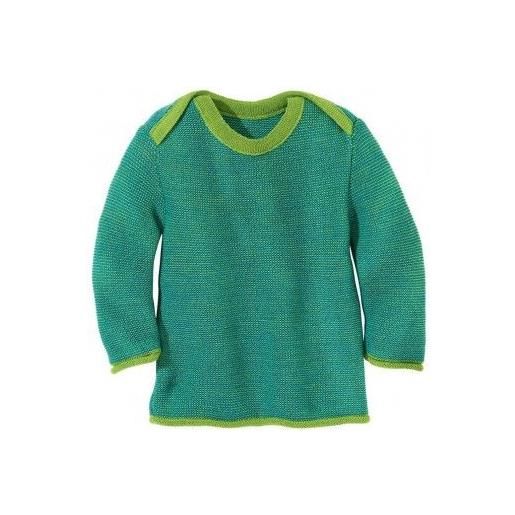 Disana maglione melange in lana merino- col. Verde/blu