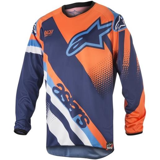 ALPINESTARS racer supermatic jersey - (dark blue/orange fluo/aqua)