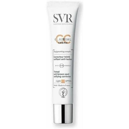 SVR clairial - cc spf50+ light crema colorata anti-macchia uniformante, 40ml