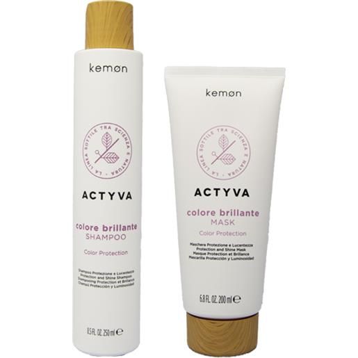 Kemon actyva colore brillante kit shampoo 250 ml + mask 200 ml