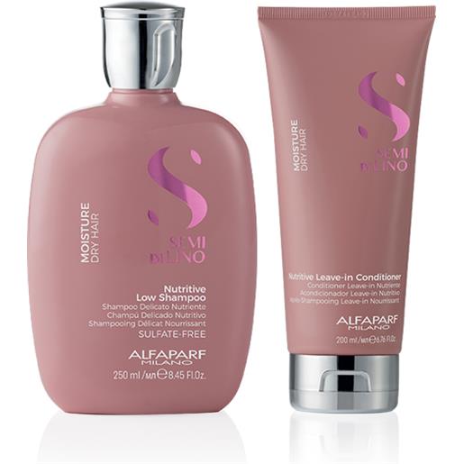Alfaparf semi di lino moisture kit shampoo 250 ml + leave in conditioner 200 ml