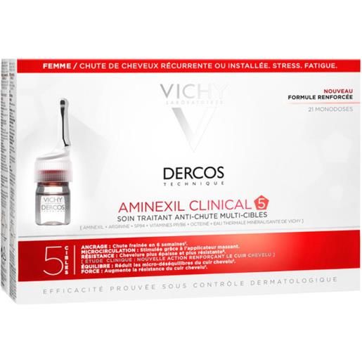 L'OREAL VICHY vichy dercos aminexil trattamento anticaduta donna 21 fiale x 6 ml - rinforza i capelli e riduci la caduta con efficacia