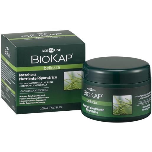 BIOS LINE SpA biokap maschera nutritiva riparatrice 200ml - trattamento intensivo per capelli secchi e sfibrati
