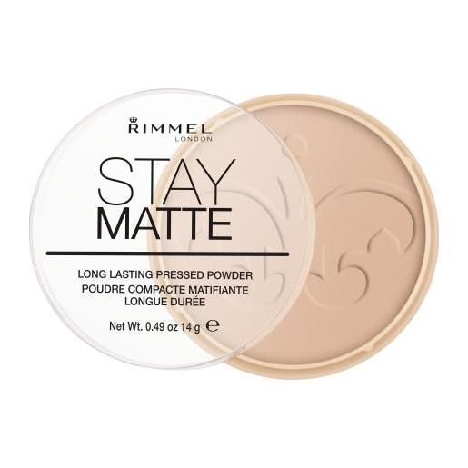 Rimmel London stay matte cipria compatta a lunga tenuta 14 g tonalità 005 silky beige