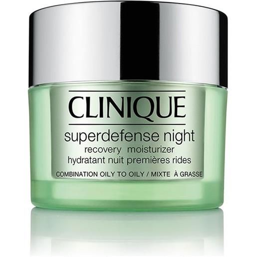 Clinique superdefense night, 50 ml - idratante da notte prevenzione prime rughe pelle viso da normale a molto oleosa