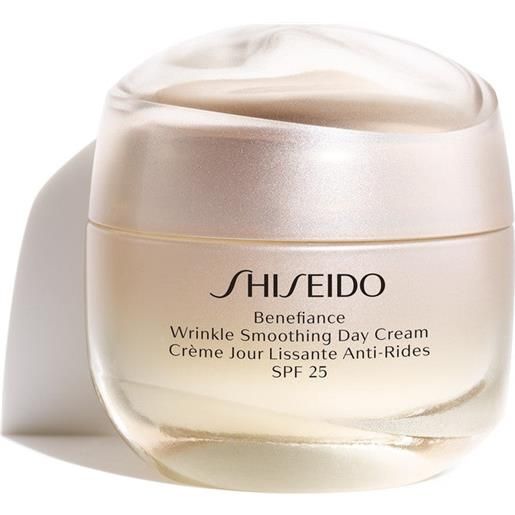 Shiseido wrinkle smoothing day cream spf25 50ml crema viso giorno antirughe, crema viso giorno idratante, crema viso giorno illuminante, trattamenti protettivi