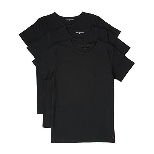 Tommy Hilfiger t-shirt maniche corte uomo scollo rotondo, nero (black), l