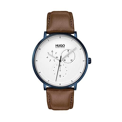 Hugo orologio analogico al quarzo da uomo con cinturino in pelle marrone chiaro - 1530008