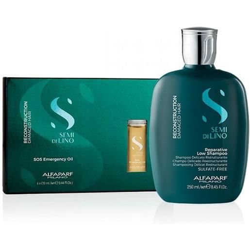 ALFAPARF SEMI DI LINO SMOOTH KIT (SHAMPOO-COND.-CREAM) - Trattamento  anticrespo per capelli da sottili a medi, ALFAPARF MILANO