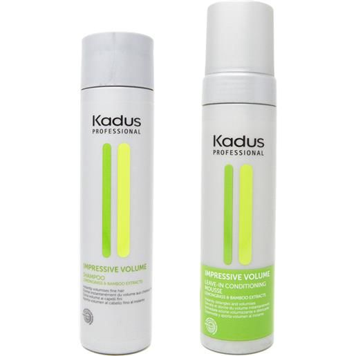 Kadus kit impressive volume shampoo + conditioning mousse senza risciacquo