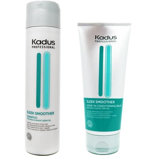 Kadus kit sleek smoother shampoo + conditioner senza risciacquo