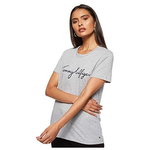 Tommy Hilfiger T-shirt Maniche Corte Donna Scollo Rotondo, Beige (Light  Sandalwood), XXS : .it: Moda