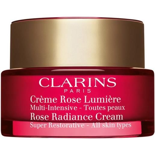 Clarins trattamenti viso rose radiance cream super restorative day cream