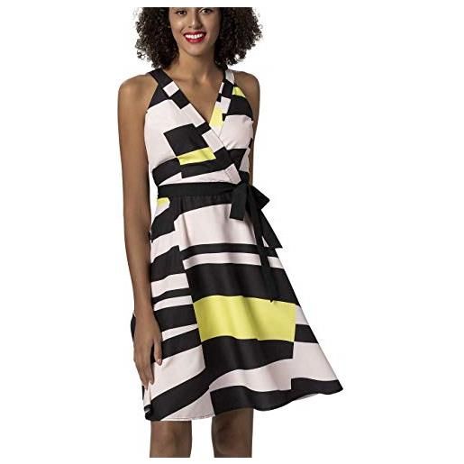 APART Fashion printed dress vestito, multicolore (nude/schwarz/vanille nude/schwarz/vanille), 42 (taglia unica: 36) donna