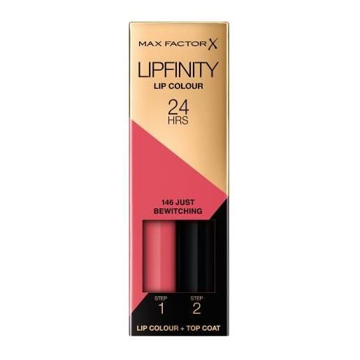 Max Factor lipfinity 24hrs lip colour rossetto a lunga tenuta con balsamo labbra 4.2 g tonalità 146 just bewitching