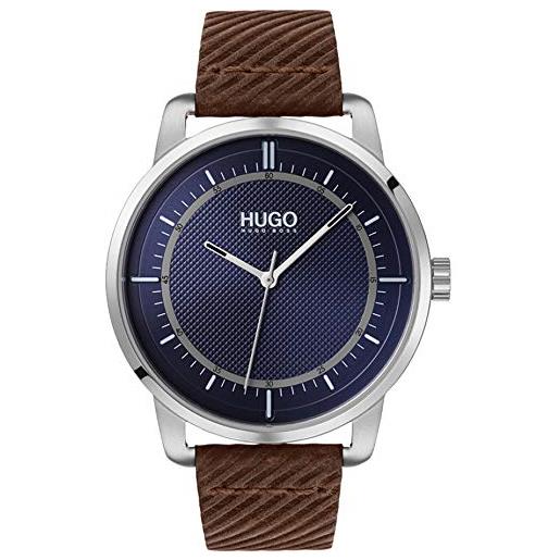Hugo orologio analogico al quarzo da uomo con cinturino in pelle marrone - 1530100