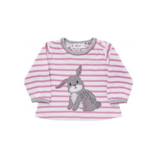 People Wear Organic maglietta baby in cotone bio bunny - col. Righe rosa