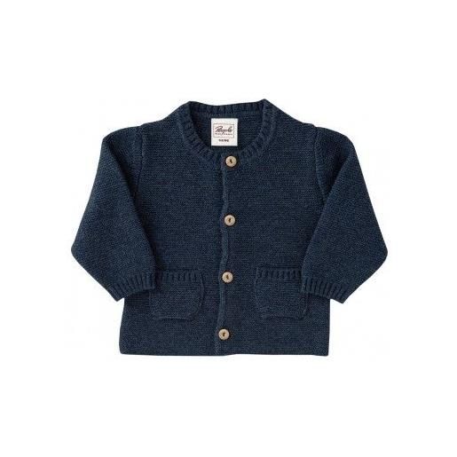 People Wear Organic cardigan baby in lana/cotone - col. Blu melange