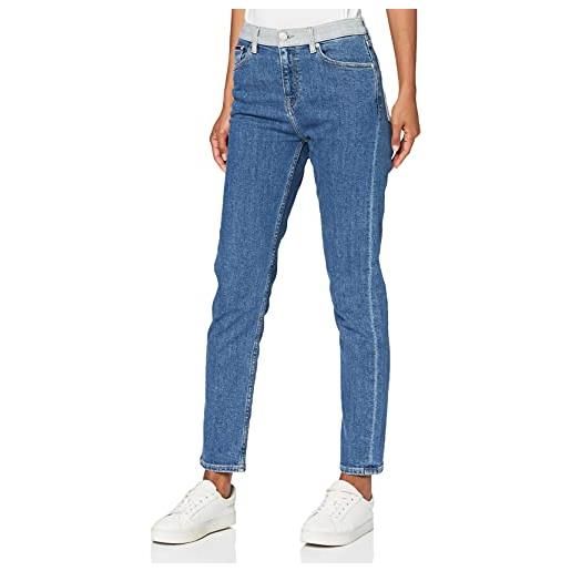 Tommy Jeans donna izzy high rise slim ankle slim jeans, blu (tj denim colorblock 1a4), w28/l32