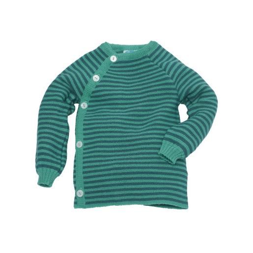 Reiff pullover baby in lana merino - col. Righe verde smeraldo