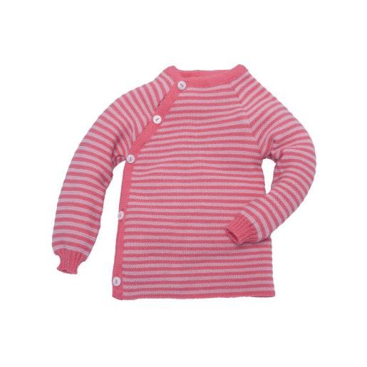 Reiff pullover baby in lana merino - righe toni rosa candy