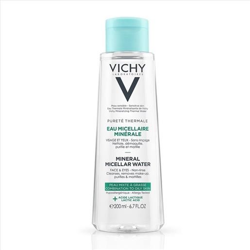Vichy purete thermale - acqua micellare detergente struccante pelle grassa, 200ml