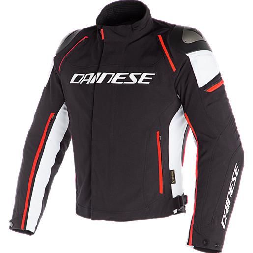 Dainese racing 3 d-dry nero/bianco/rosso fluo giacca