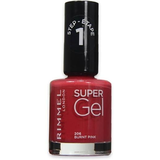 Rimmel London rimmel smalto super gel colore 206 burnt pink, 12ml