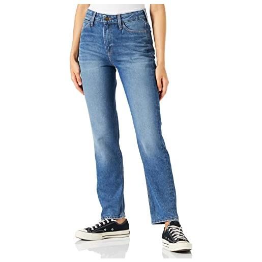 Lee mom straight jeans, bleu (worn in luther et), 40 it (26w/33l) donna