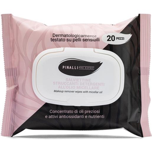Pinalli Pro Expert salviettine struccanti detergenti all'olio micellare 1x20 pz salviettine detergenti viso, olio detergente viso