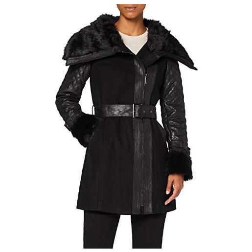 Morgan manteau col imitation fourrure gefrou faux fur coat, nero (noir), 40 taglia produttore 36 women's