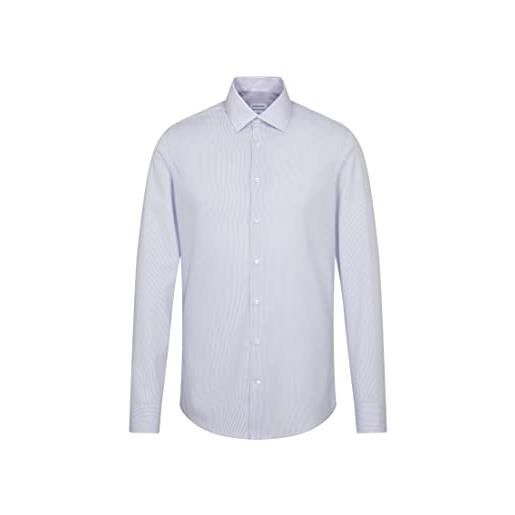 Seidensticker herren business hemd shaped fit - bügelfreies camicia formale, blu (hellblau 11), 45 uomo