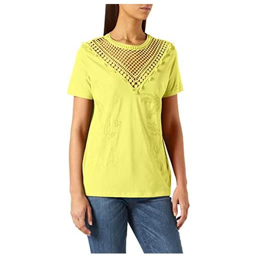 Desigual ts_tropic thoughts t-shirt, giallo (blazing 8035), large donna