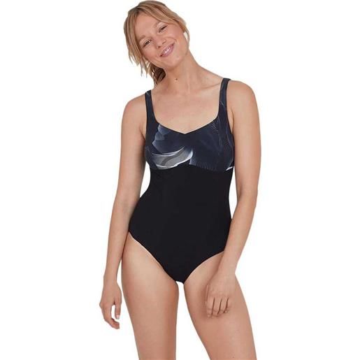 Speedo contourlustre printed swimsuit nero uk 42 donna