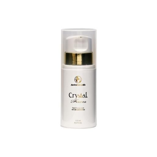 Australian Gold crystal faces facial tanning lotion with derma. Dark blend